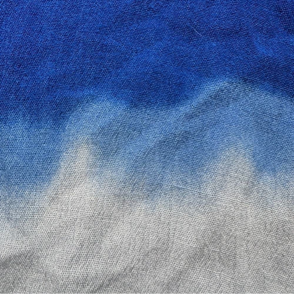 Blue and White Tie-Dye Poncho Beach Cover Up Top OSFA - Picture 4 of 5
